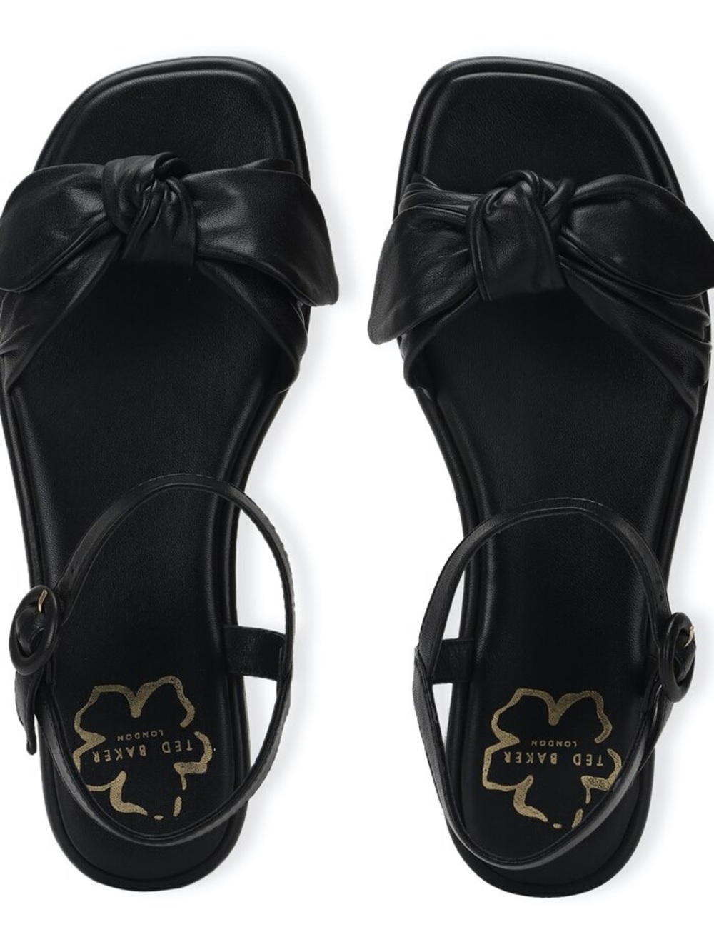 Ted Baker London Halah Leather Bow Ankle Strap Sandals Black Size 38 - Picture 5 of 16